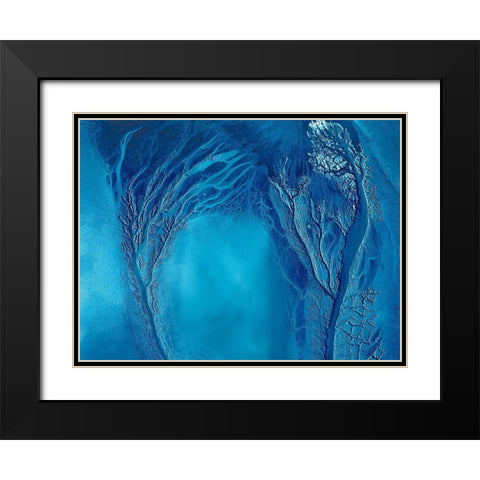 Touching Black Modern Wood Framed Art Print with Double Matting by Xu, Mei