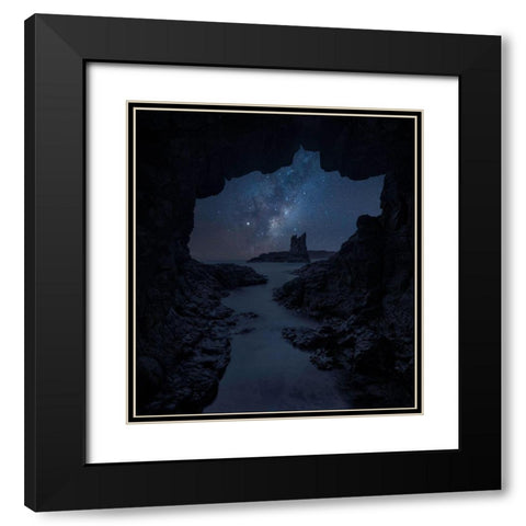Cathedral Rock Black Modern Wood Framed Art Print with Double Matting by Zhu, Jingshu
