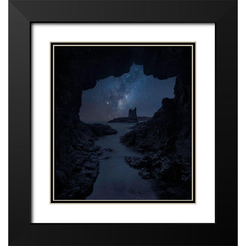 Cathedral Rock Black Modern Wood Framed Art Print with Double Matting by Zhu, Jingshu