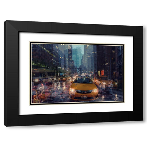 NYC 4 Black Modern Wood Framed Art Print with Double Matting by Della Latta, Massimo