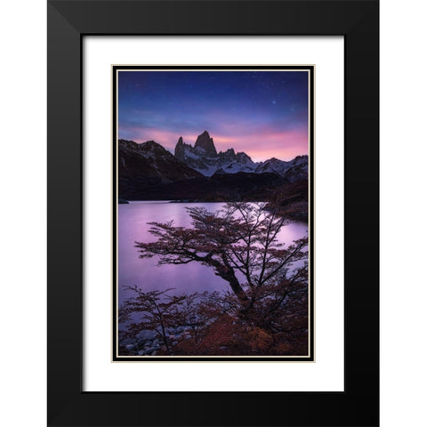 Passage Of Light Black Modern Wood Framed Art Print with Double Matting by Zhang, Yan
