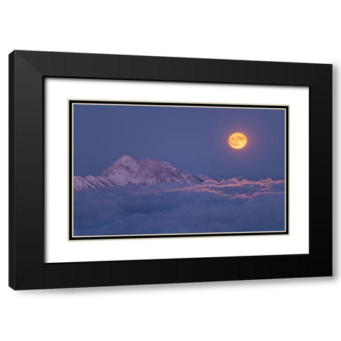 Super Moon Rises Black Modern Wood Framed Art Print with Double Matting by Krivec, Ales