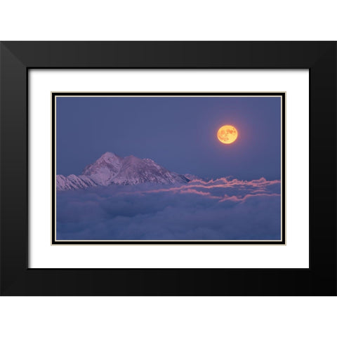 Super Moon Rises Black Modern Wood Framed Art Print with Double Matting by Krivec, Ales