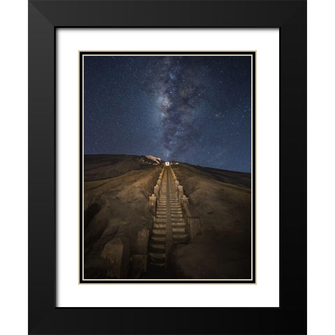 Reach The Stars Black Modern Wood Framed Art Print with Double Matting by Song, Gunarto