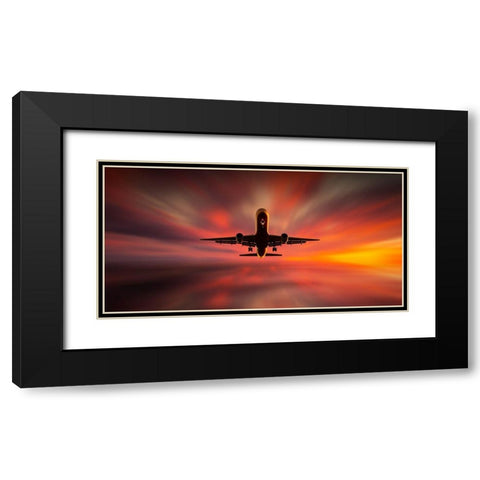 Colorful Landing. Black Modern Wood Framed Art Print with Double Matting by Londal, Leif