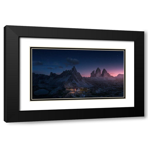Drei Zinnen Black Modern Wood Framed Art Print with Double Matting by F. Turienzo, Carlos