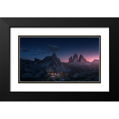 Drei Zinnen Black Modern Wood Framed Art Print with Double Matting by F. Turienzo, Carlos