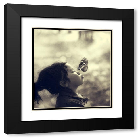 New Friend Black Modern Wood Framed Art Print with Double Matting by Melik-Nubarova, Svetlana