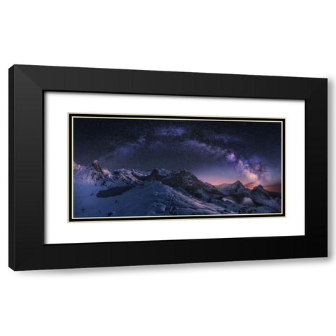 Entrelagos Black Modern Wood Framed Art Print with Double Matting by F. Turienzo, Carlos