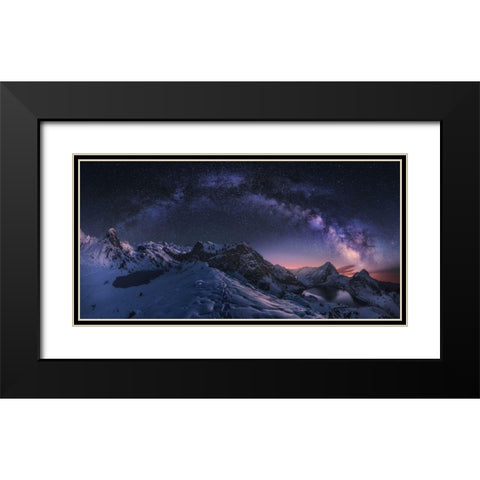Entrelagos Black Modern Wood Framed Art Print with Double Matting by F. Turienzo, Carlos