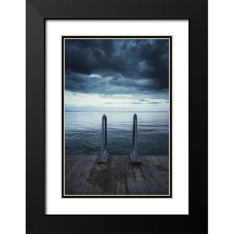 Moody Jetty Black Modern Wood Framed Art Print with Double Matting by Lindsten, Christian