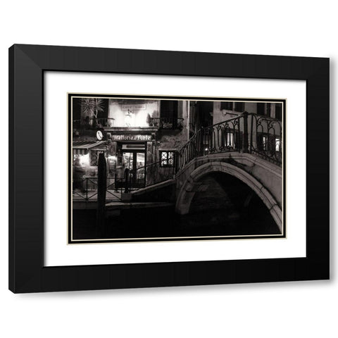 Trattoria Al Ponte Black Modern Wood Framed Art Print with Double Matting by Vegh, Izabella