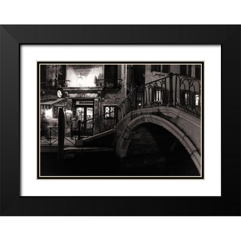 Trattoria Al Ponte Black Modern Wood Framed Art Print with Double Matting by Vegh, Izabella