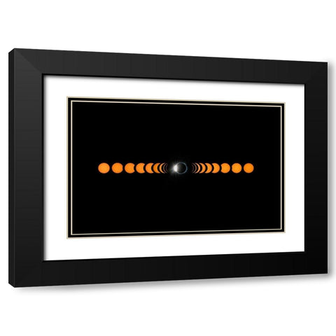 2017 Total Solar Eclipse Black Modern Wood Framed Art Print with Double Matting by Zhu, Hua