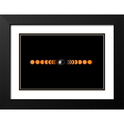 2017 Total Solar Eclipse Black Modern Wood Framed Art Print with Double Matting by Zhu, Hua