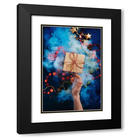 Dont Open Till Christmas Black Modern Wood Framed Art Print with Double Matting by Belenko, Dina