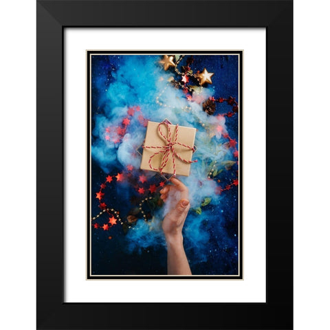 Dont Open Till Christmas Black Modern Wood Framed Art Print with Double Matting by Belenko, Dina