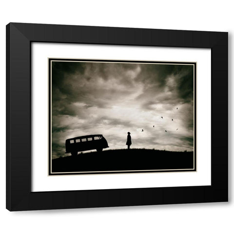 Freedom Black Modern Wood Framed Art Print with Double Matting by Damsten, Petri