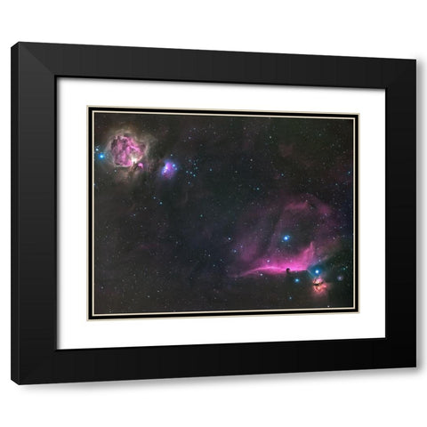 Orion Nebula And The Horsehead Black Modern Wood Framed Art Print with Double Matting by Auf Dem, Andrea