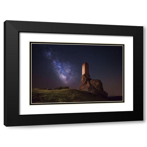 Night At Tower Of Joy Black Modern Wood Framed Art Print with Double Matting by Alvaro, Alberto