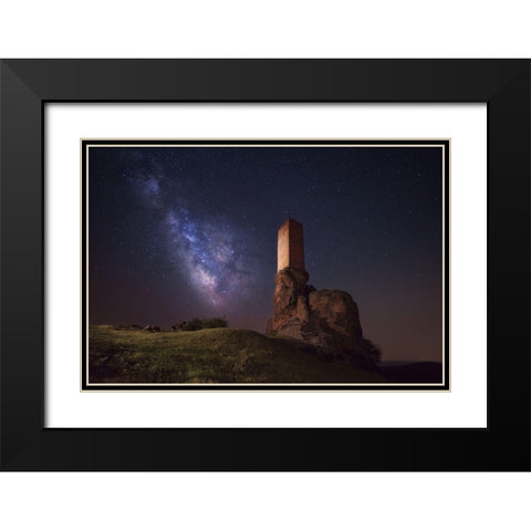 Night At Tower Of Joy Black Modern Wood Framed Art Print with Double Matting by Alvaro, Alberto