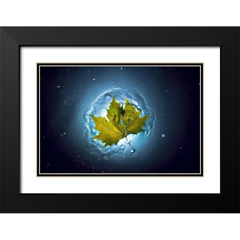 Cosmic Autumn Black Modern Wood Framed Art Print with Double Matting by Lazarov, Alexandar