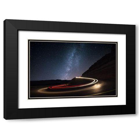 Milky Way Over Mitzpe Ramon Black Modern Wood Framed Art Print with Double Matting by Vansover, Erez