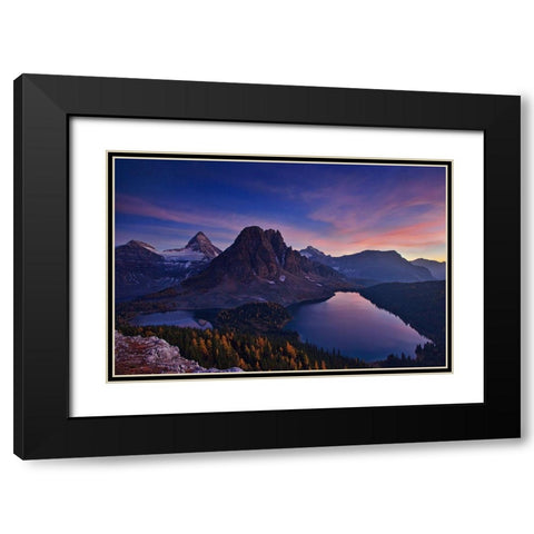 Twilight At Mount Assiniboine Black Modern Wood Framed Art Print with Double Matting by Zhang, Yan