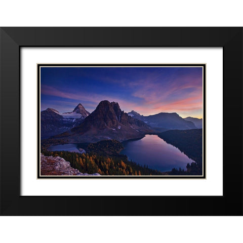 Twilight At Mount Assiniboine Black Modern Wood Framed Art Print with Double Matting by Zhang, Yan