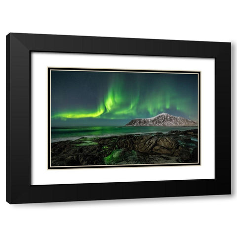 Peaceful Skagsanden Black Modern Wood Framed Art Print with Double Matting by Pelissier, Marc