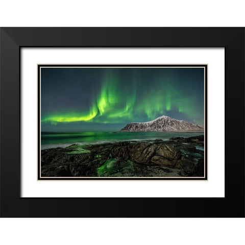 Peaceful Skagsanden Black Modern Wood Framed Art Print with Double Matting by Pelissier, Marc