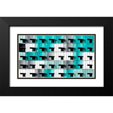Forty Windows Black Modern Wood Framed Art Print with Double Matting by Pearson, Wayne