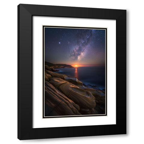 Lonely Planet Black Modern Wood Framed Art Print with Double Matting by Fan, Tim