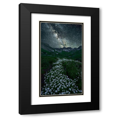 Starring Path Black Modern Wood Framed Art Print with Double Matting by Xu, Mei