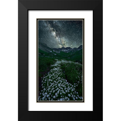 Starring Path Black Modern Wood Framed Art Print with Double Matting by Xu, Mei