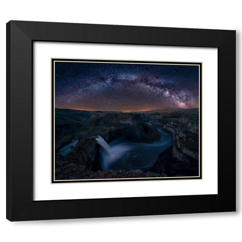 Starry Night Over Palouse Falls Black Modern Wood Framed Art Print with Double Matting by Jacobs, Lydia