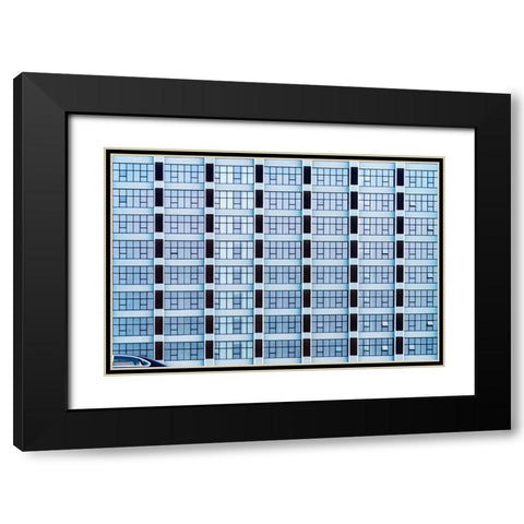 The Waiting Car Black Modern Wood Framed Art Print with Double Matting by Flour, Piet