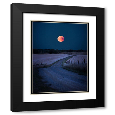 Bloodmoon 2018 Black Modern Wood Framed Art Print with Double Matting by Lindsten, Christian