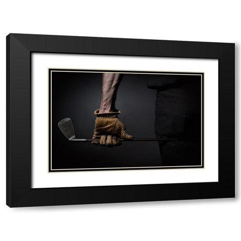 Yellow Glove Black Modern Wood Framed Art Print with Double Matting by Scheunders, Jan