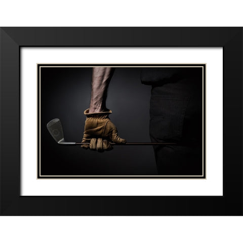 Yellow Glove Black Modern Wood Framed Art Print with Double Matting by Scheunders, Jan