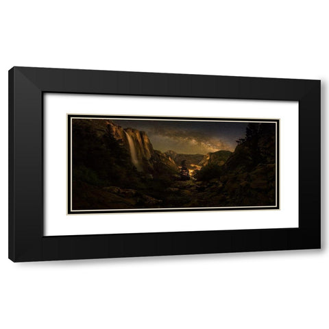 Yosemite Falls Black Modern Wood Framed Art Print with Double Matting by Zhang, Yan
