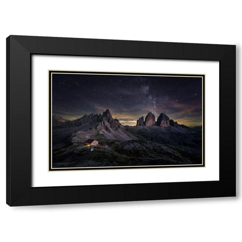 Tre Cime Di Lavaredo Black Modern Wood Framed Art Print with Double Matting by Deng, Larry