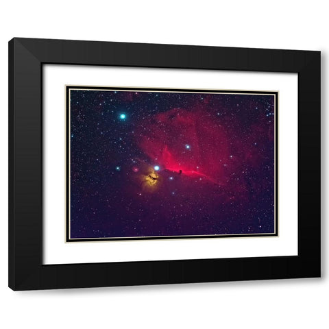 Horse Head The Dark Nebula Black Modern Wood Framed Art Print with Double Matting by Auf dem, Andrea