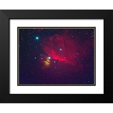 Horse Head The Dark Nebula Black Modern Wood Framed Art Print with Double Matting by Auf dem, Andrea