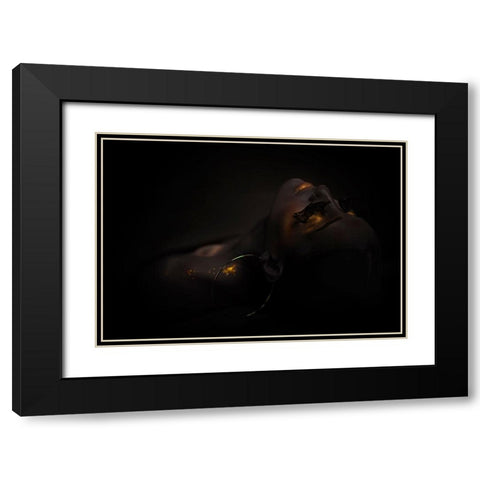 Cleopatra Black Modern Wood Framed Art Print with Double Matting by Iltus, Maya
