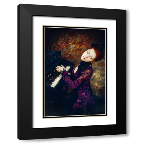 Gone With The Music Black Modern Wood Framed Art Print with Double Matting by Bolgov (Axe), Ruslan