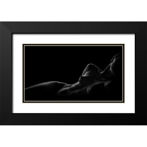 Silhouette Black Modern Wood Framed Art Print with Double Matting by Valevicius, Aurimas