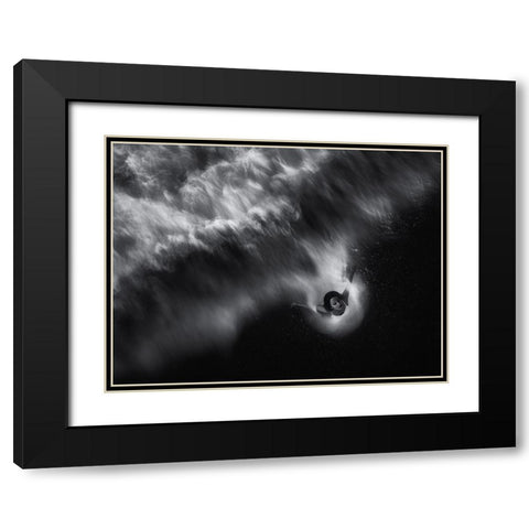 Thalassa Black Modern Wood Framed Art Print with Double Matting by Kaimaki, Maria