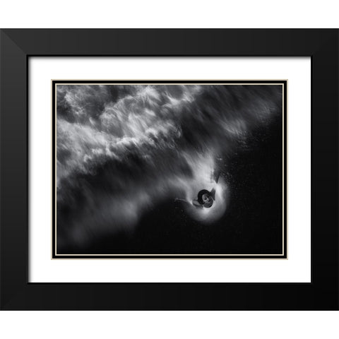 Thalassa Black Modern Wood Framed Art Print with Double Matting by Kaimaki, Maria