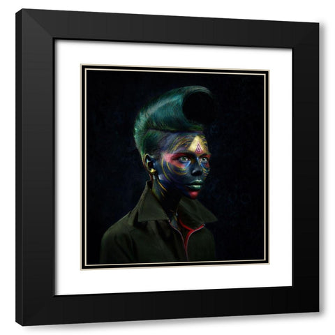 Mod 19 Black Modern Wood Framed Art Print with Double Matting by Kovalev, Ivan